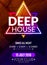 Club electronic deep house music poster. Musical event DJ flyer. Disco trance sound. Night party