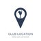 Club location icon. Trendy flat vector Club location icon on white background from Maps and Locations collection