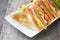 Club sandwich wooden table