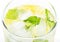 Club soda with lemon and mint