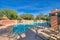 Clubhouse pool in a residential area at Tucson, Arizona