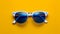 Clubmaster Sunglasses on white blue and yellow back ground