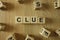 Clue word from wooden blocks