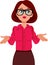 Clueless Vector Smart Office Woman Cartoon Character Design