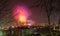 CLUJ-NAPOCA, ROMANIA - December 1, 2018: Fireworks in Cluj-Napoca, Romania viewed from Cetatuia Hill