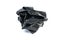 Clump of crumpled black paper on a white
