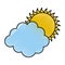 Cluod with sun weather icon