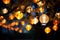 cluster of glowing paper lanterns