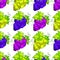 Cluster grapes seamless pattern