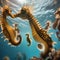 A cluster of seahorses swimming in unison, creating a beautiful underwater New Years Eve display5