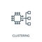 Clustering thin line icon. Creative simple design from artificial intelligence icons collection. Outline clustering icon