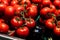 Clusters of fresh cherry tomatoes