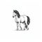 Clydesdale Horse Logo In E.h. Shepard Style With Precisionism Influence