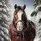 Clydesdale Horse Winter Wallpaper With Boreal Forest Background