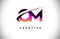 CM C M Grunge Letter Logo with Purple Vibrant Colors Design. Creative grunge vintage Letters Vector Logo