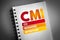 CMI - Co Managed Inventory acronym on notepad, business concept background