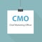 CMO Chief Marketing Officer written on hanging card