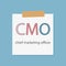 CMO Chief Marketing Officer written in a notebook paper