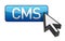 CMS blue cursor and button