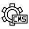 Cms gear wheel icon outline vector. Code html