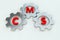 CMS gear wheel white background