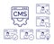 CMS roles. Content Management System set icon