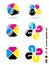 CMYK arrow symbol set.