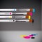 CMYK brushes on grey background