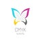 CMYK butterfly logo template