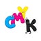 CMYK - cartoon letters