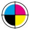 CMYK CMJN Ink wheel. Print target. Vector illustration III.