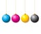 CMYK collection of christmas balls