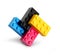 Cmyk color lego blocks