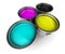 CMYK color paint buckets