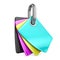 CMYK colors palette on chain link 3D