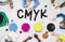 CMYK Creative Design Color Ink Mixture Printing Concept