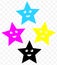 CMYK Cute Stars Logo Illustration