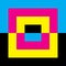 CMYK cyan magenta yellow black double square