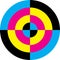 CMYK cyan magenta yellow black target circle