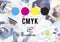 CMYK Cyan Magenta Yellow Key Color Printing Process Concept