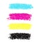 CMYK dotted brush strokes