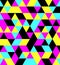 CMYK Equal side Triangle Pattern Vector Seamless Background