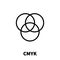 CMYK icon or logo in modern line style.