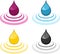 CMYK ink drops