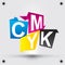 CMYK letters design art image