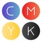 CMYK palette flat icon. Print ink color icons in trendy flat style. Printing paint gradient style design, designed for