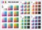 CMYK press color chart. Vector color palette, CMYK process printing match. Color management, quality control in print production.