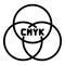 Cmyk printer icon, outline style