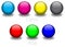 CMYK and RGB glass balls