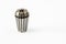 CNC ER collet isolated above white background with copy space